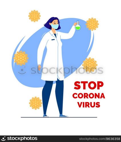 Stop quarantine flat cartoon Royalty Free Vector Image