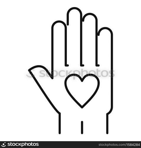 Stop racism love hand icon. Outline stop racism love hand vector icon for web design isolated on white background. Stop racism love hand icon, outline style