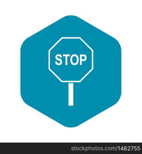 Stop road sign icon. Simple illustration of stop road sign vector icon for web. Stop road sign icon, simple style