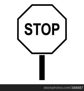 Stop road sign icon. Simple illustration of stop road sign vector icon for web. Stop road sign icon, simple style