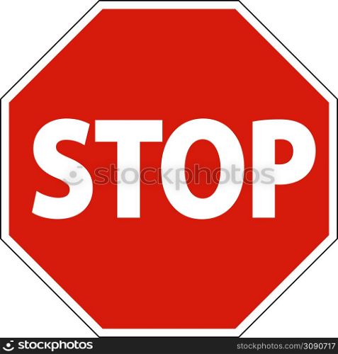 Stop Safety Sign On White Background
