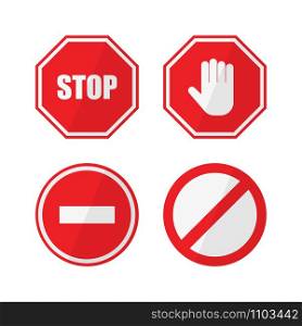 stop set sign in flat style, vector illustration. stop set sign in flat style, vector