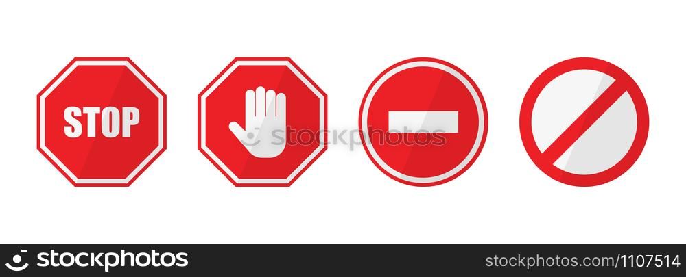 stop set sign in flat style, vector illustration. stop set sign in flat style, vector