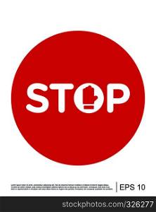 Stop sign icon with text flat icon for apps and website