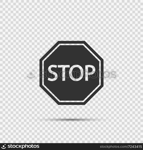 stop sign icons on transparent background,vector illustration