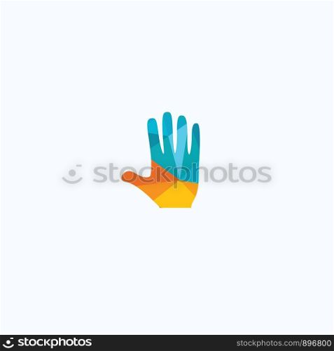 Stop sign push hand. Do not enter stop symbol with hand. Silhouette of human open palm. Hand gesture . Stop symbol for your web site design, logo, app, UI.