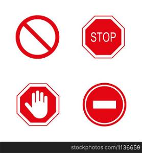 Stop signs vector isolated on white background
