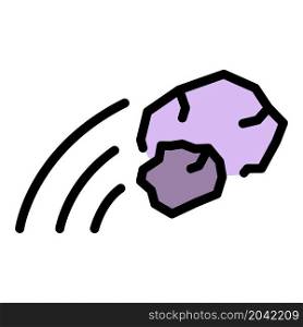 Stop stone violence icon. Outline stop stone violence vector icon color flat isolated. Stop stone violence icon color outline vector
