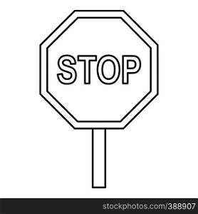 Stop traffic sign icon. Outline illustration of stop traffic sign vector icon for web. Stop traffic sign icon, outline style