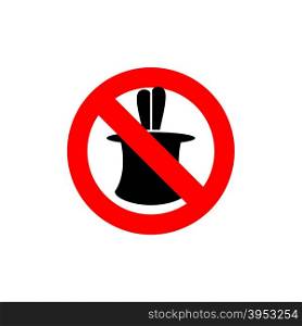 Stop tricks. Ban to do magic tricks. Frozen cylinder with Hare. Red forbidden sign.&#xA;