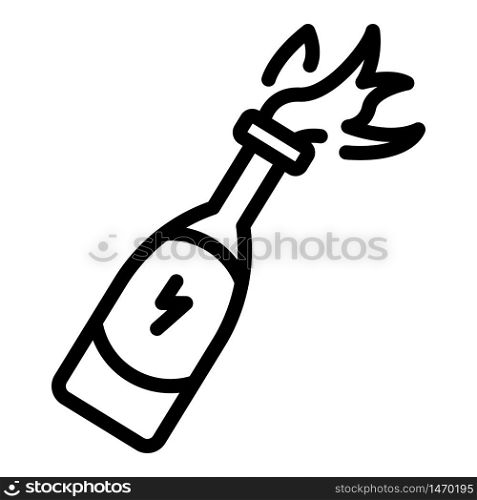 Stop violence fire bottle icon. Outline stop violence fire bottle vector icon for web design isolated on white background. Stop violence fire bottle icon, outline style