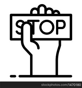 Stop violence icon. Outline stop violence vector icon for web design isolated on white background. Stop violence icon, outline style
