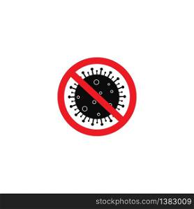 Stop virus corona logo design