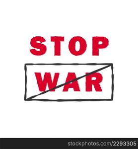 Stop war symbol icon. A call to stop the war. Vector image
