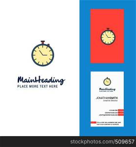 Stop watch Creative Logo and business card. vertical Design Vector