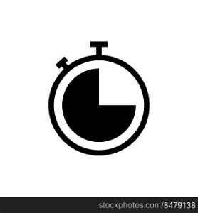 Stop watch icon flat style illustration logo template