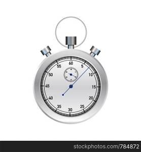 Stop watch. Old mechanical stopwatch. Vector stock illustration.