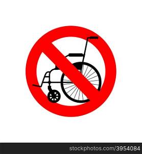 Stop wheelchair. Prohibited disability. Ban for people with disabilities. Red forbidding character.&#xA;
