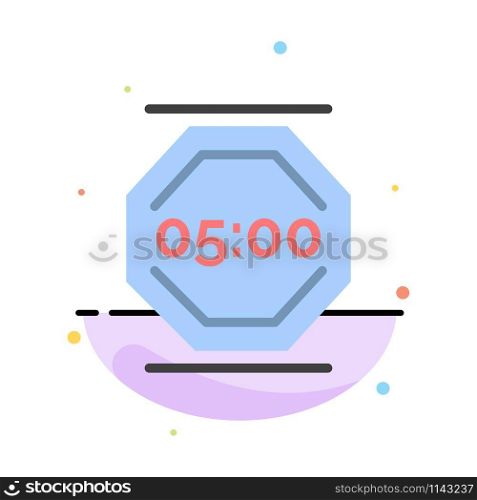 Stop Work, Rest, Stop, Work, Working Abstract Flat Color Icon Template