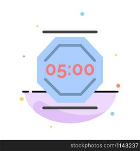 Stop Work, Rest, Stop, Work, Working Abstract Flat Color Icon Template