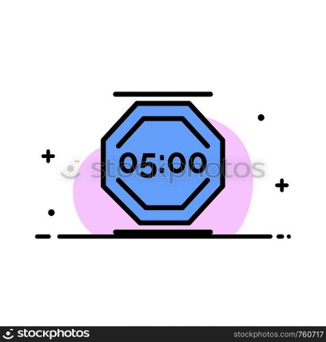 Stop Work, Rest, Stop, Work, Working Business Flat Line Filled Icon Vector Banner Template