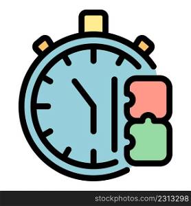 Stopwatch adaptation icon. Outline stopwatch adaptation vector icon color flat isolated. Stopwatch adaptation icon color outline vector
