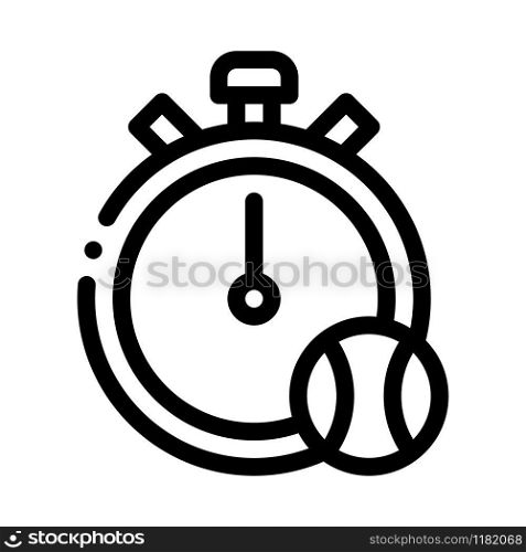 Stopwatch Ball Icon Vector. Outline Stopwatch Ball Sign. Isolated Contour Symbol Illustration. Stopwatch Ball Icon Vector Outline Illustration