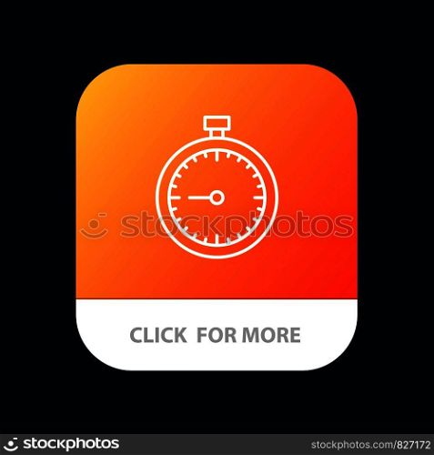 Stopwatch, Clock, Fast, Quick, Time, Timer, Watch Mobile App Button. Android and IOS Line Version