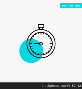 Stopwatch, Clock, Fast, Quick, Time, Timer, Watch turquoise highlight circle point Vector icon