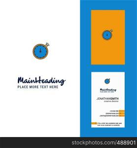 Stopwatch Creative Logo and business card. vertical Design Vector