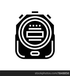 stopwatch device glyph icon vector. stopwatch device sign. isolated contour symbol black illustration. stopwatch device glyph icon vector illustration