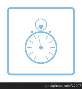 Stopwatch icon. Blue frame design. Vector illustration.