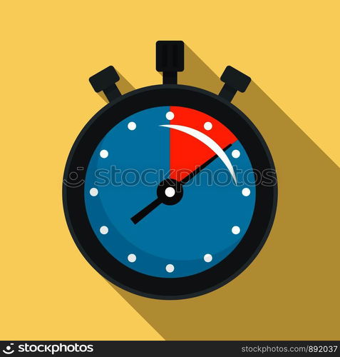 Stopwatch icon. Flat illustration of stopwatch vector icon for web design. Stopwatch icon, flat style