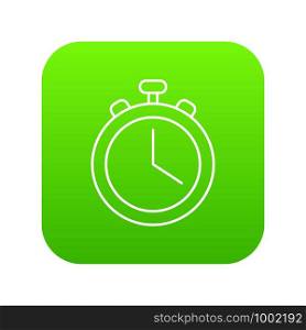 Stopwatch icon green vector isolated on white background. Stopwatch icon green vector