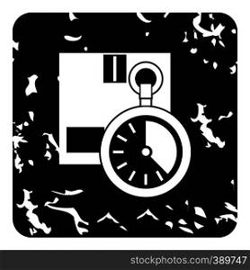 Stopwatch icon. Grunge illustration of stopwatch vector icon for web. Stopwatch icon, grunge style