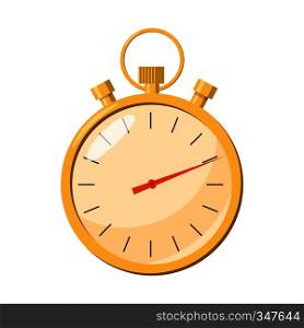 Stopwatch icon in cartoon style on a white background. Stopwatch icon in cartoon style