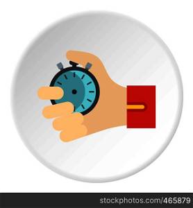 Stopwatch icon in flat circle isolated on white vector illustration for web. Stopwatch icon circle