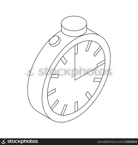 Stopwatch icon in isometric 3d style on a white background. Stopwatch icon, isometric 3d style