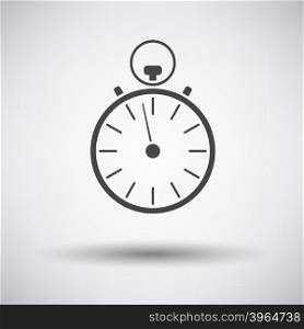 Stopwatch icon on gray background with round shadow. Vector illustration.