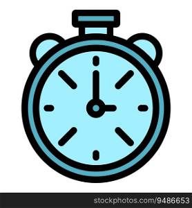 Stopwatch icon outline vector. Time duration. Clock hour color flat. Stopwatch icon vector flat