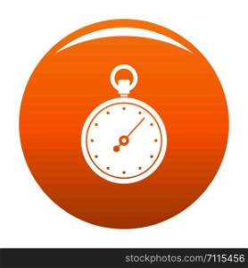 Stopwatch icon. Simple illustration of stopwatch vector icon for any design orange. Stopwatch icon vector orange