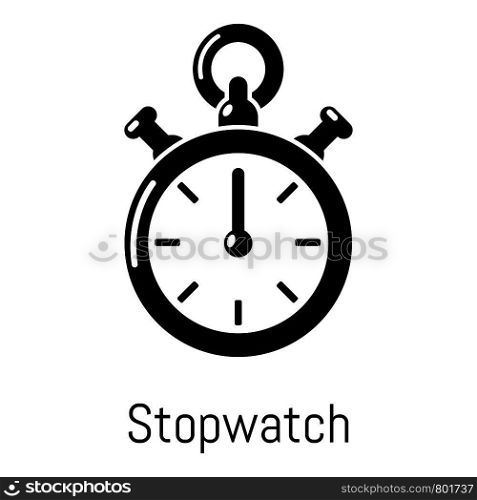Stopwatch icon. Simple illustration of stopwatch vector icon for web. Stopwatch icon, simple black style