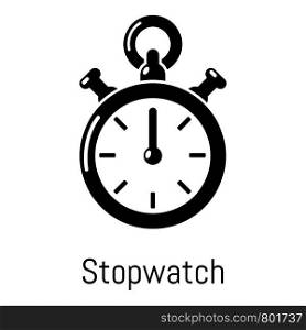 Stopwatch icon. Simple illustration of stopwatch vector icon for web. Stopwatch icon, simple black style