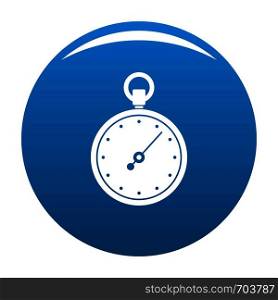 Stopwatch icon vector blue circle isolated on white background . Stopwatch icon blue vector