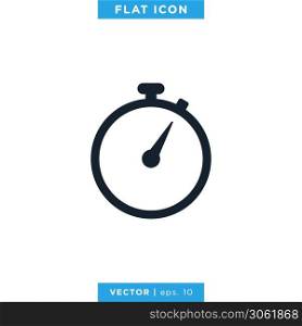 Stopwatch Icon Vector Design Template