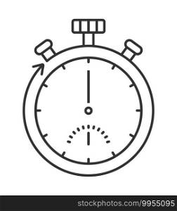 Stopwatch icon vector in outline style for web design, logo, UI. Fast time, deadline, start counting of time are shown.. Stopwatch icon vector in outline style for web design, logo, UI. Fast time, deadline, start counting of time