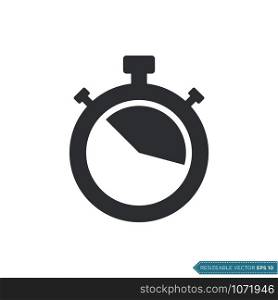 Stopwatch Icon Vector Template Flat Design