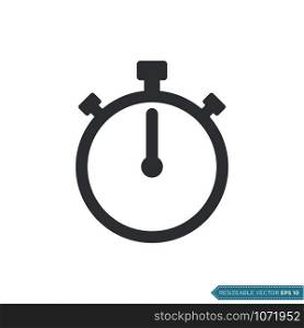 Stopwatch Icon Vector Template Flat Design