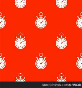 Stopwatch pattern repeat seamless in orange color for any design. Vector geometric illustration. Stopwatch pattern seamless