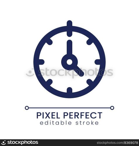 Stopwatch pixel perfect linear ui icon. Time management skills. Measure software. GUI, UX design. Outline isolated user interface element for app and web. Editable stroke. Poppins font used. Stopwatch pixel perfect linear ui icon